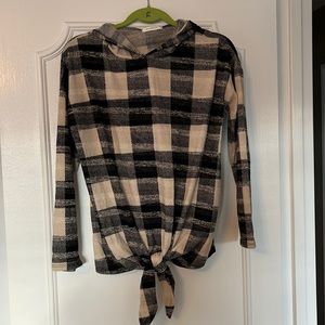 Plaid Light Sweatshirt with Hood